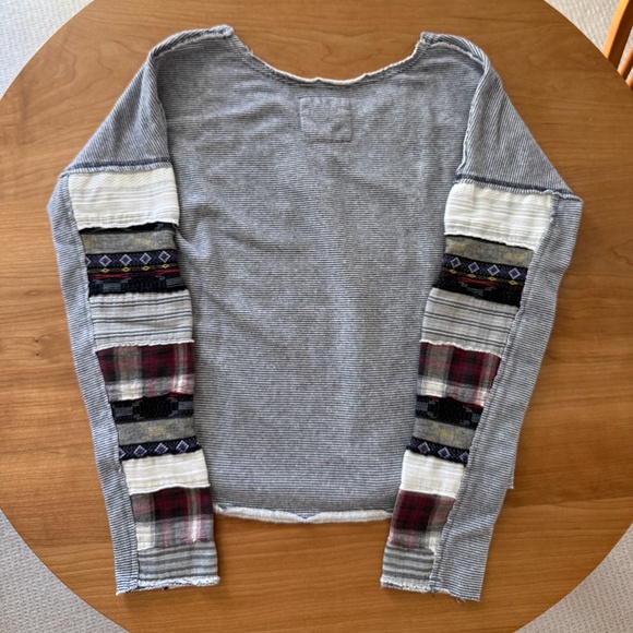 Free People We the Free Patchwork Pullover Sweatshirt (Size M) - Picture 4 of 6